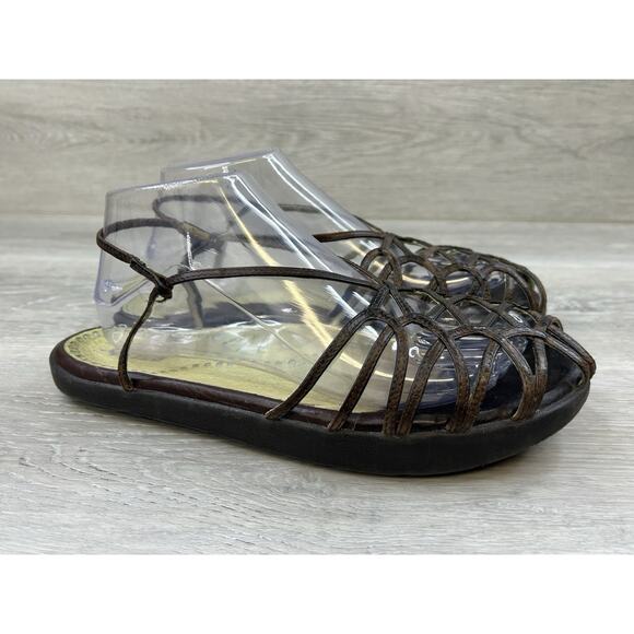 Earth Kalso Women's Sandals 10 Brown Leather Casual Slingback Casual Comfort - Picture 1 of 8